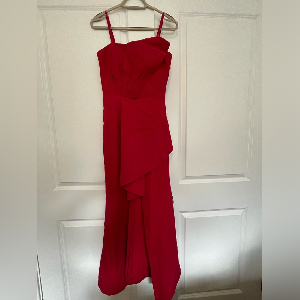 Red maxi prom dress